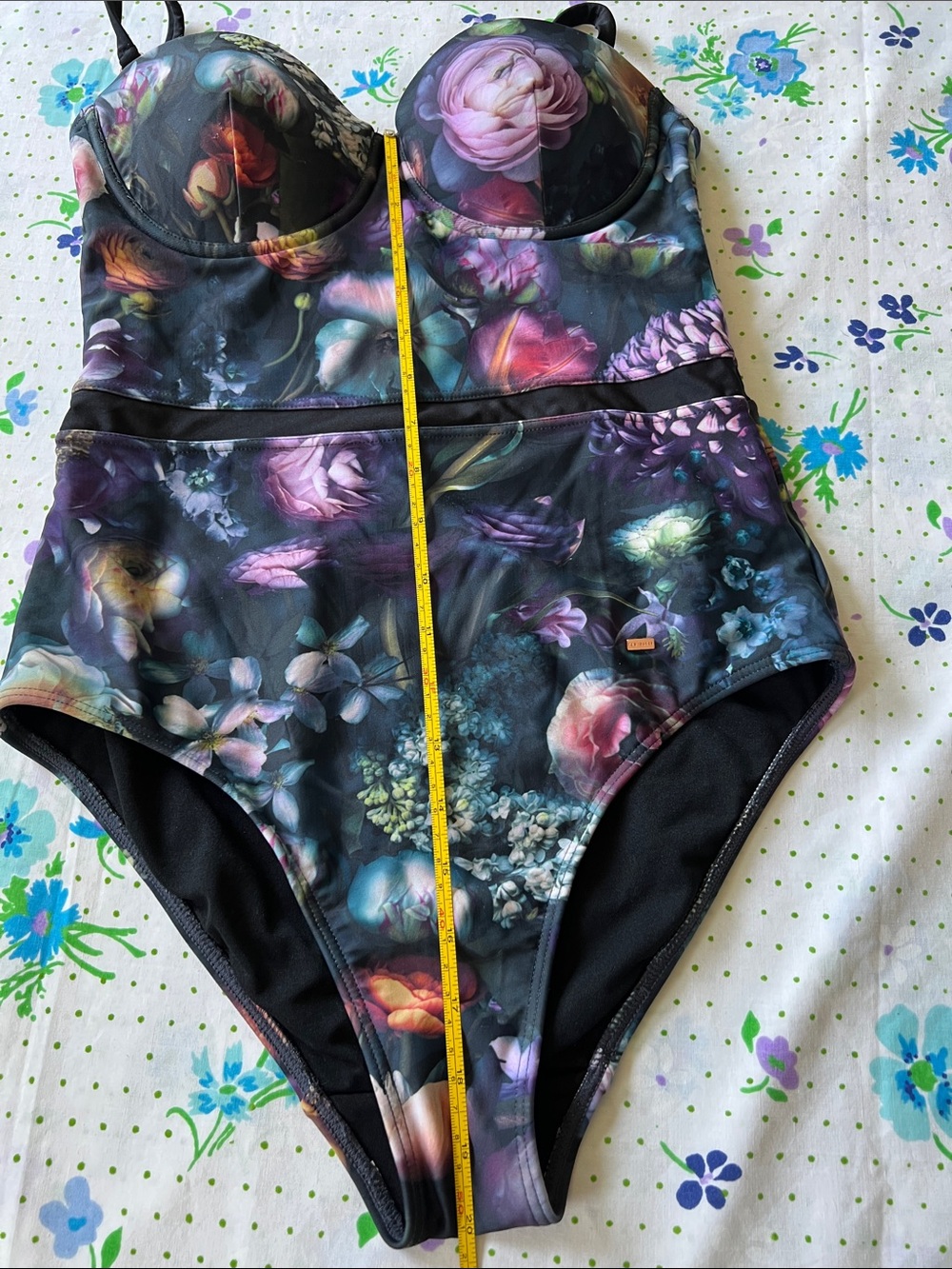 Ted Baker London Dark Floral One Piece Swim Bathing Suit - 34 A/B - Picture 11 of 14
